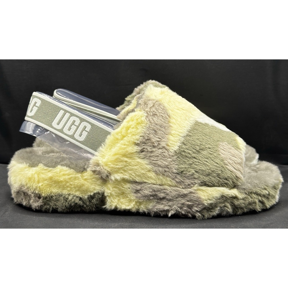 Size 10 - UGG Fluff Yeah Slide Camopop Moss Green Women